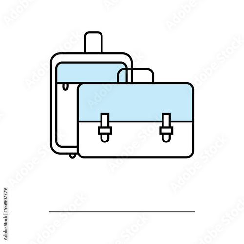 black isolated travel suitcase icon