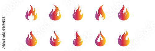 Fire flame vector icon set design. Modern vector icon design