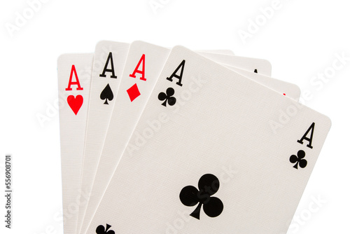 The combination of playing cards poker casino. Isolated four aces