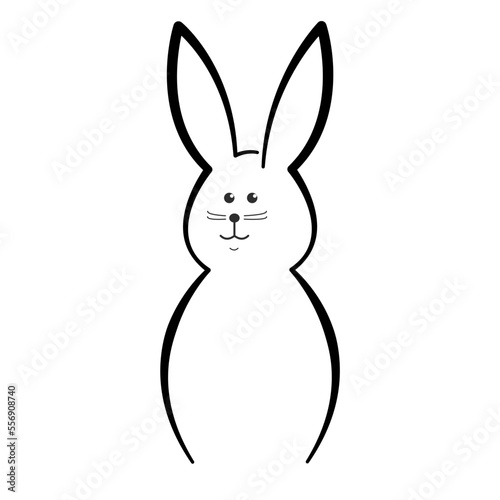 Cute and simple Bunny outline vector