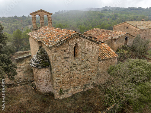 Romanesque church of Sant Cugat de Salou or Raco in Navas (Bages) Catalonia. Spain. photo