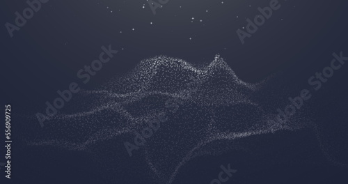Bild auf Leinwand A shape-changing surface of white dots on a blue background