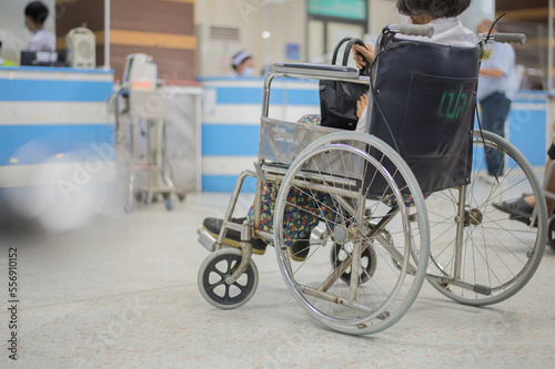 patient concept with wheel chair in hospital