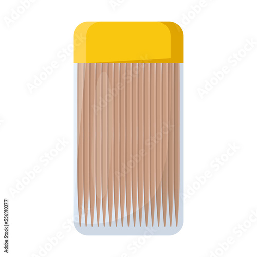 Toothpicks for cocktails or food vector illustration. Wooden picks or sticks for drinks or picking teeth isolated on white background. Food, dental or oral hygiene, party concept
