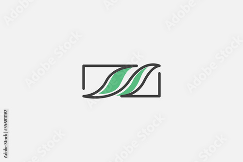 Illustration vector graphic of line art leaf green