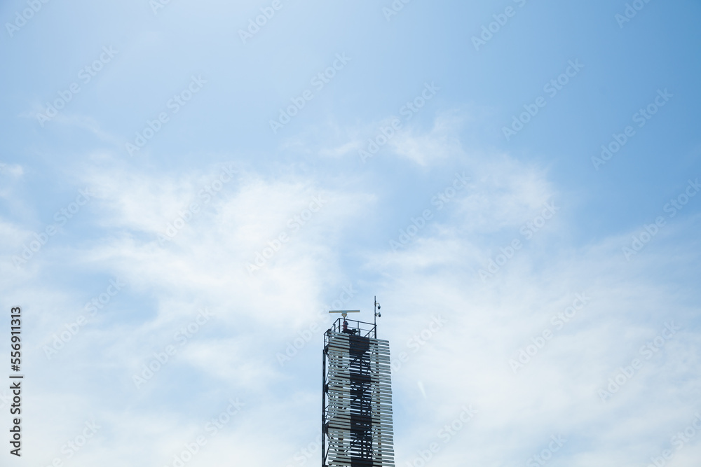 marine lighthouse with radar antenna for ship safety marine lighthouse with radar antenna for ship safety