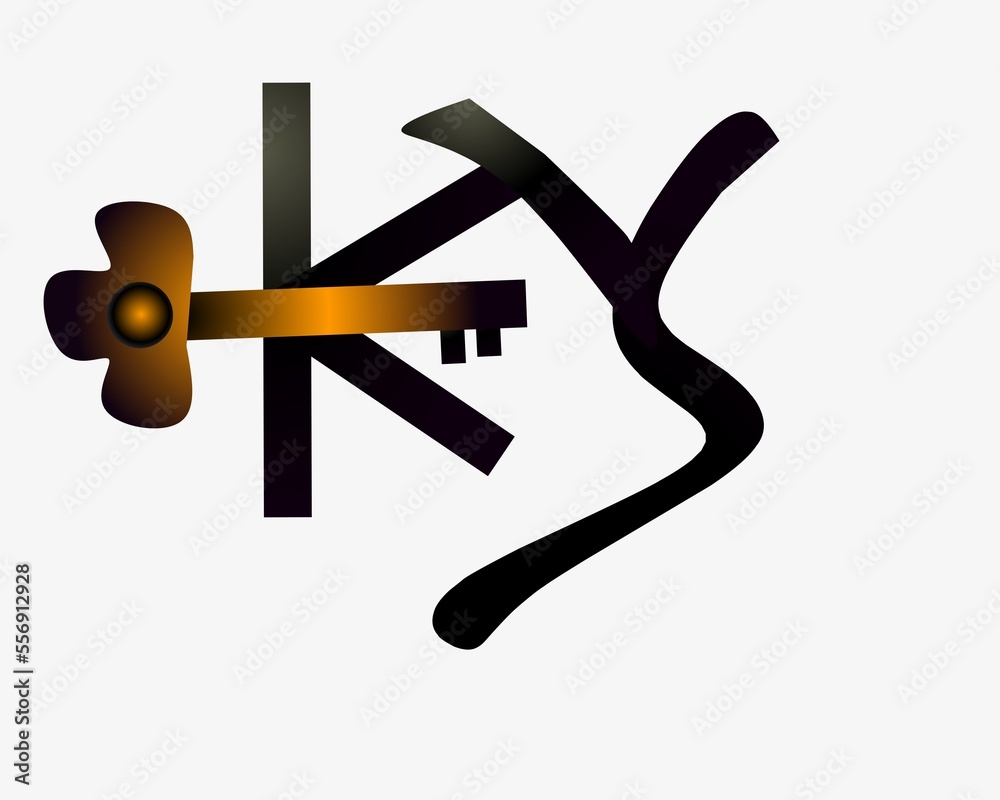 illustration of a key with a sign. Graphic of key symbol suitable for your logo name or store brand illustration of a key with a sign. Graphic of key symbol suitable for your logo name or store brand