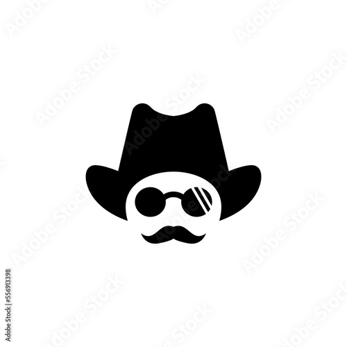 cowboy logo design vector sign