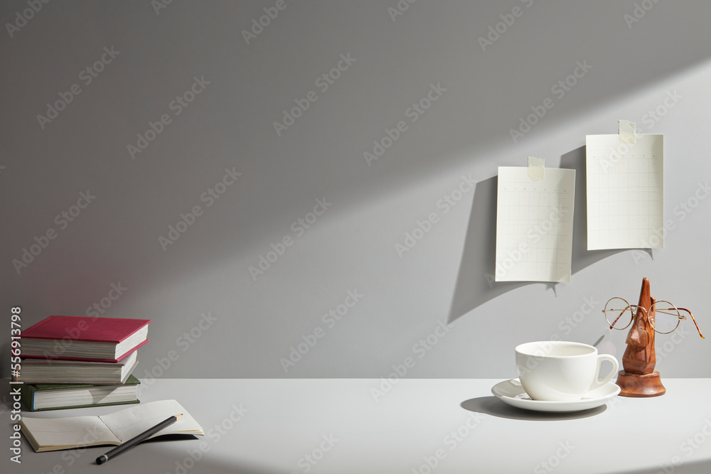custom made wallpaper toronto digitallight gray desk at morning with window light. copy space