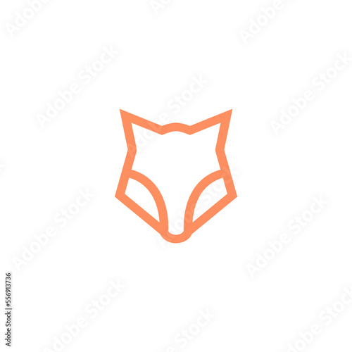 head fox orange logo design vector sign