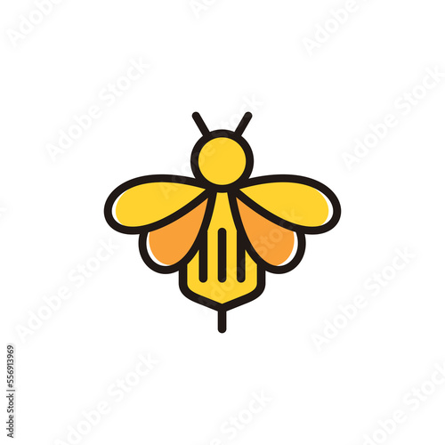 cute bee logo design vector sign