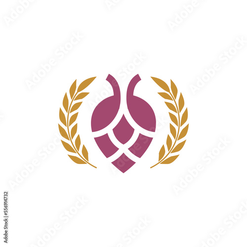grape wheat rice logo design vector sign