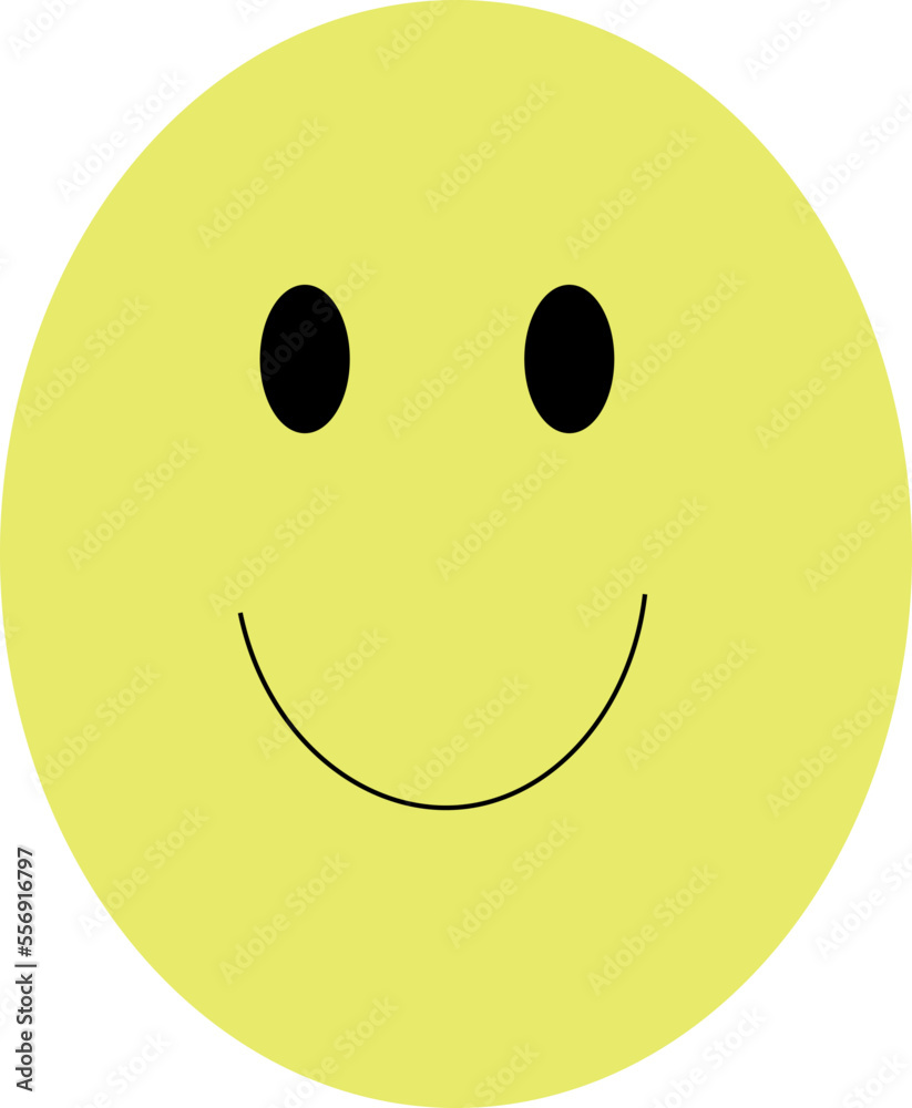 Fototapeta premium Happy smiley yellow face illustration