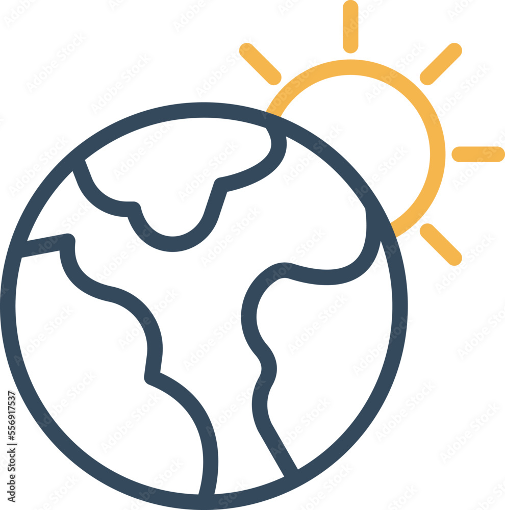 Green Earth with sun Vector Icon Green Earth with sun Vector Icon