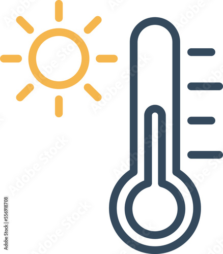 Sun temperature Vector Icon