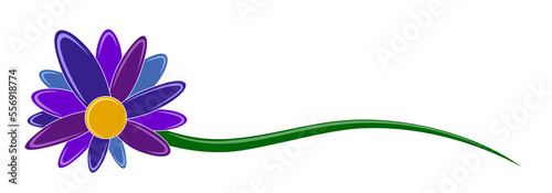 A symbol of a stylized garden flower.