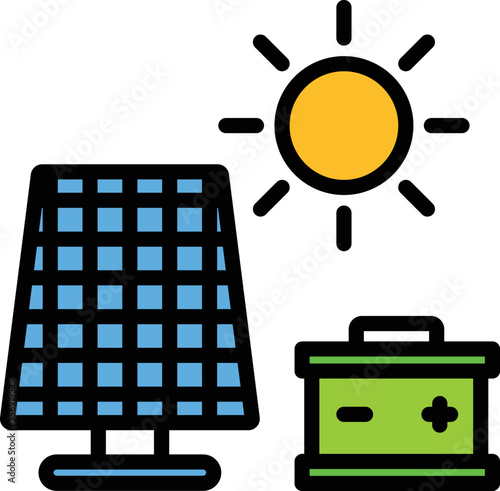 Solar plant Vector Icon
