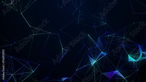 Abstract digital connection. Moving points with lines. Data technology. Technological background. Network, weaving. Video 4k.