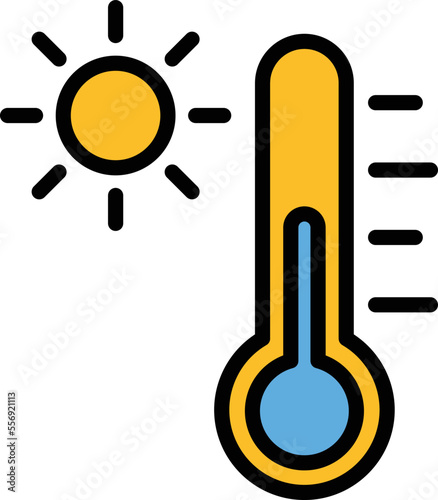 Sun temperature Vector Icon
