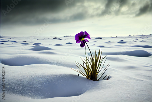 flower blooming in a frozen...