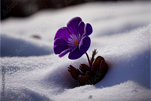 flower blooming in a frozen...