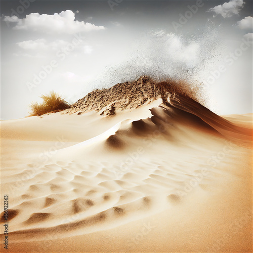 flowing sand in the desert ...