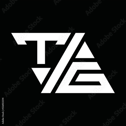 TG Logo monogram triangle two side images design template