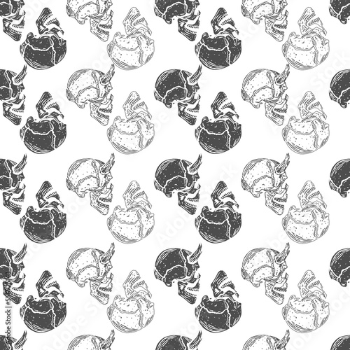 Animal, skull, scary icon Idea seamless vector. Seamless Pattern with Vector illustration Object for full print 