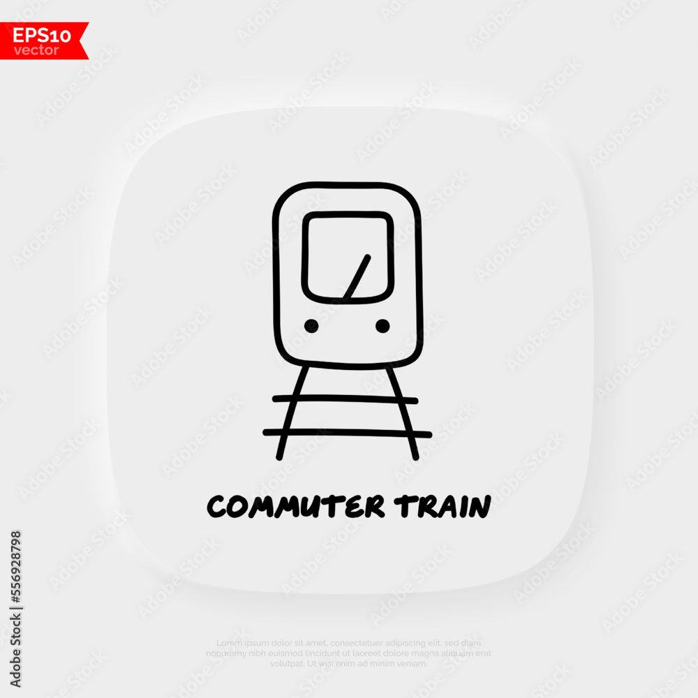 Commuter train. Public transport doodle icon. Vector illustration. Commuter train. Public transport doodle icon. Vector illustration.