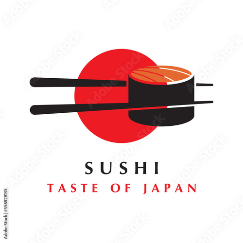 sushi logo vector with slogan template