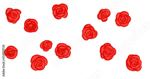 Fototapeta Naklejka Na Ścianę i Meble -  valentines day hand drawing line banner illustration red roses and decoration elements