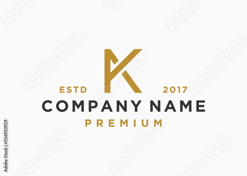 initial letter ak or ka logo design vector illustration template photo