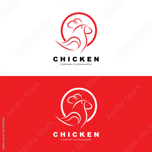 Chicken Logo, Farm Animal Vector, Design For Chicken Farm, Fried Chicken Restaurant, Cafe