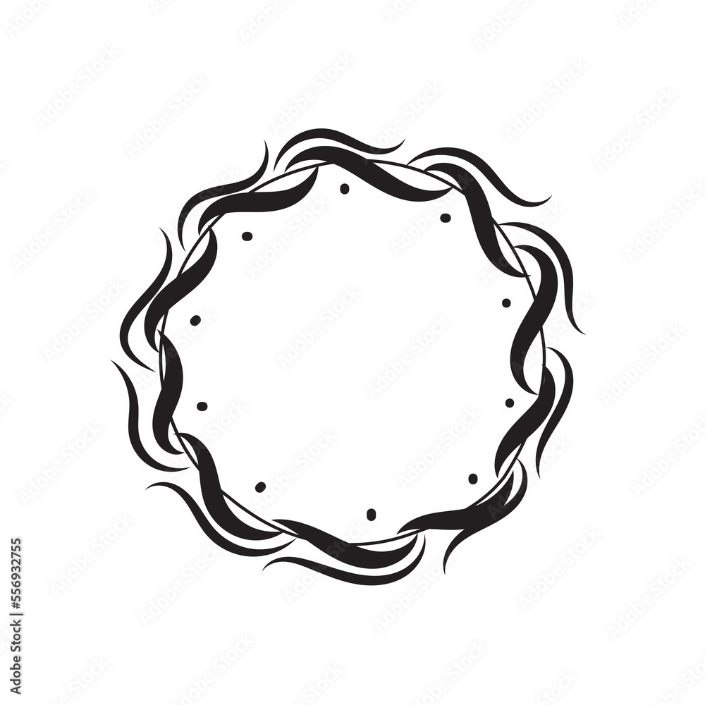 Artistic floral round frame flat design art decoration vector illustration. Artistic floral round frame flat design art decoration vector illustration.