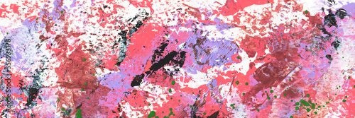 Creative banner with hand drawn abstract multicolored acrylic texture. Colourful backdrop.