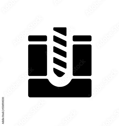 Ground boring ,  drilling vector icon illustration