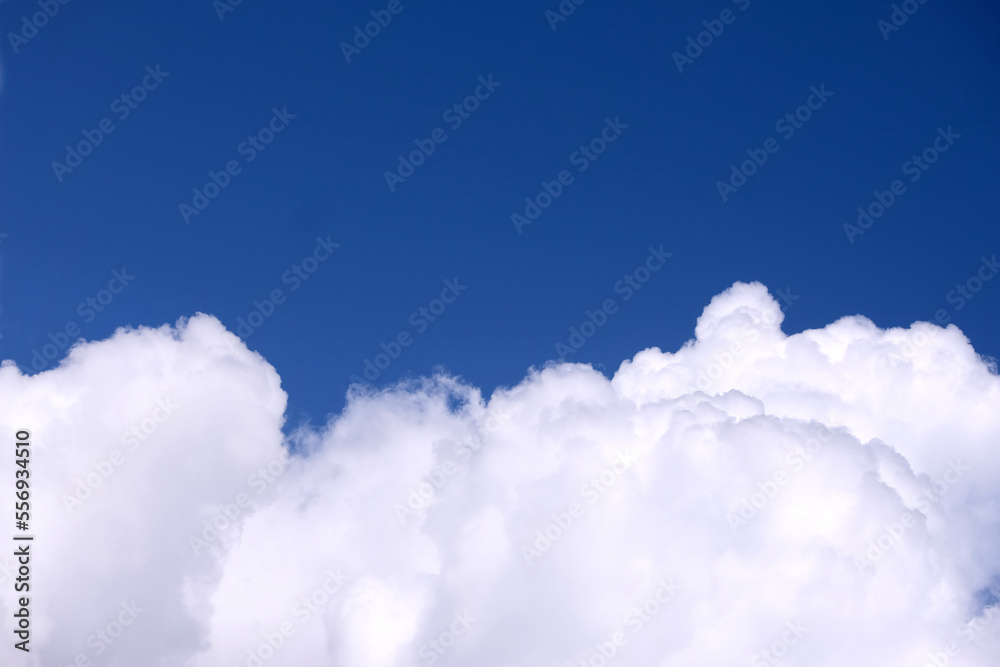 Beautiful calm sky landscape with white clouds on the bottom of photo and gradient blue sky above on bright sunny day horizontal view Beautiful calm sky landscape with white clouds on the bottom of photo and gradient blue sky above on bright sunny day horizontal view