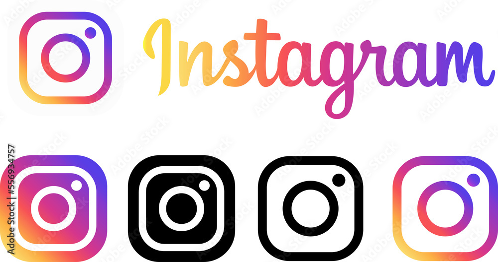 Social media icons illustration instagram Stock Illustration | Adobe Stock
