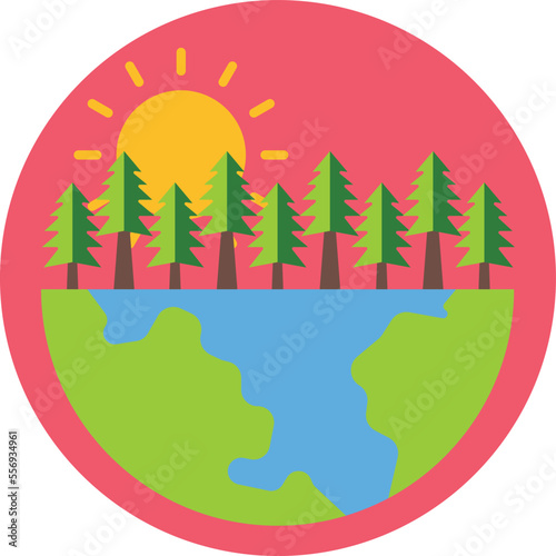 Forest On Earth Vector Icon 