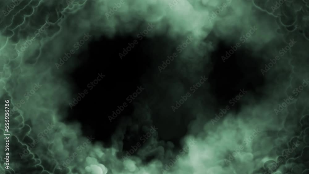 scary green clouds tunnel frame for content in slo-mo - illness concept - loop video