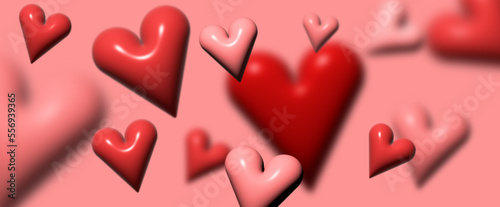 Hearts 3D background