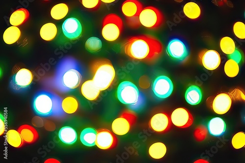 Blurry and Beautiful Christmas Light Display Generative AI