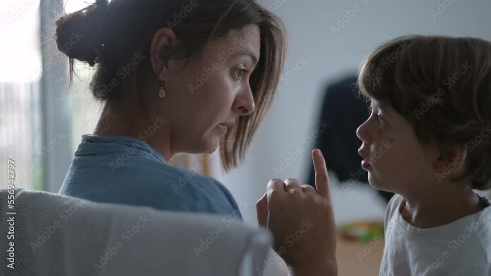 Mother and child pinky promise Pinkie Swear promising concept. Mom and son relationship based on trust. Education concept