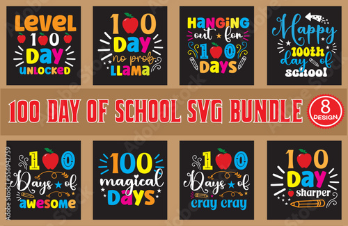100 day of school svg t shirt design bundle