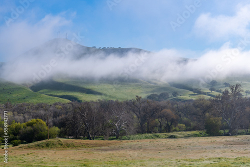 Landscape and Nature above the cloud in the California. Mountain in Background.