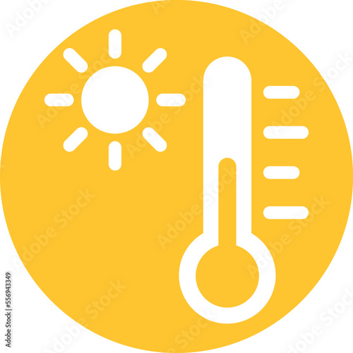 Sun temperature Vector Icon
