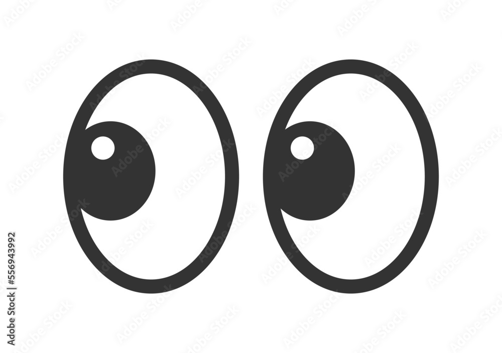 Smile eyes look away. Eye emoji symbol. Chat message sticker icon. Vector stock illustration