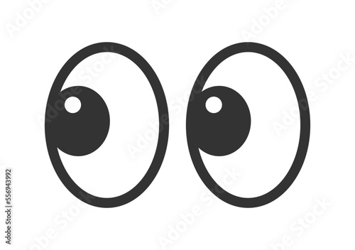 Smile eyes look away. Eye emoji symbol. Chat message sticker icon. Vector stock illustration