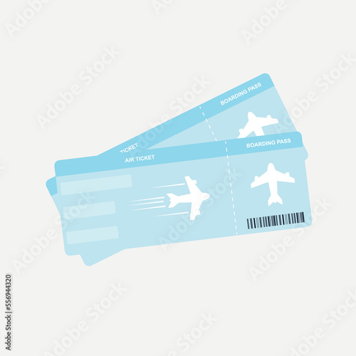 Modern airline travel boarding pass two tickets.