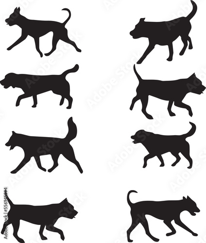 Beautiful dog silhouette Vector Art.